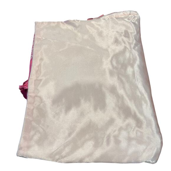 Vintage 50’s Schiaparelli Bright Pink Striped Satin And Lace Lingerie Bag - Picture 3 of 3